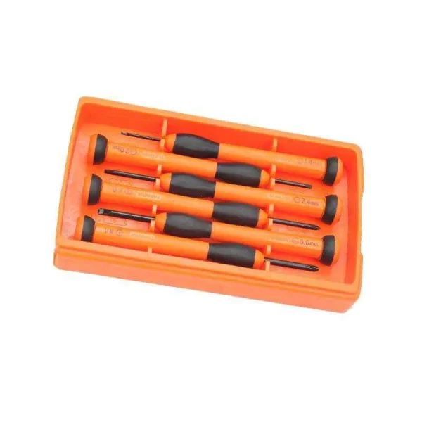 Taparia PST6 Steel Precision Screw Driver Set (Orange and Black, Pack of 6)(3)